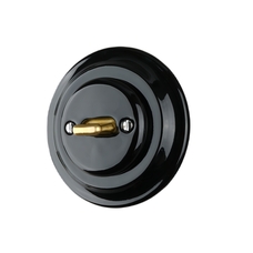FND SWITCH 2 POLE BLACK PORCELAIN TYPE 2