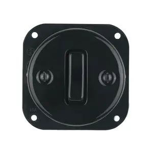 FND PUSHBUTTON BLACK PORCELAIN