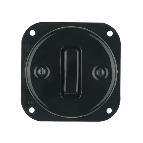 FND PUSHBUTTON BLACK PORCELAIN