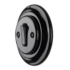 FND PUSHBUTTON BLACK PORCELAIN