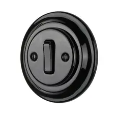 FND PUSHBUTTON BLACK PORCELAIN