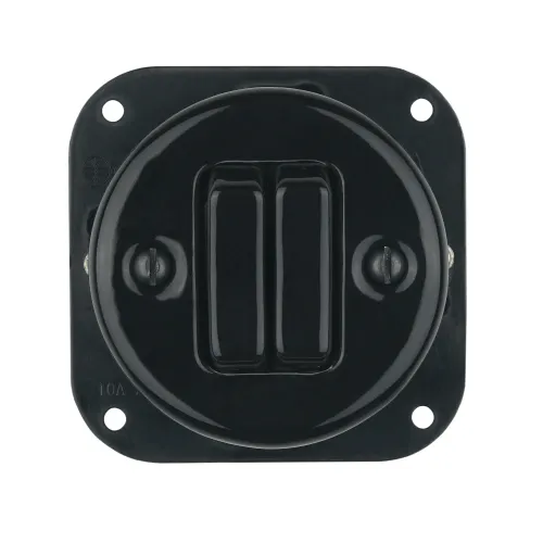 FND DOUBLE PUSHBUTTON BLACK PORCELAIN