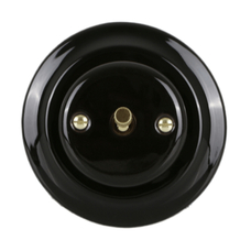 FND PUSHBUTTON BLACK PORCELAIN TYPE 3