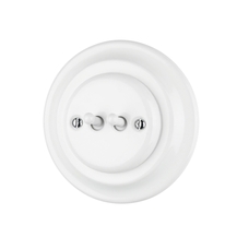 FND 2-GANG 2-WAY SWITCH WHITE PORCELAIN TYPE 1