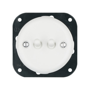 FND 2-GANG 2-WAY SWITCH WHITE PORCELAIN TYPE 1