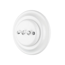 FND 2-GANG 2-WAY SWITCH WHITE PORCELAIN TYPE 1