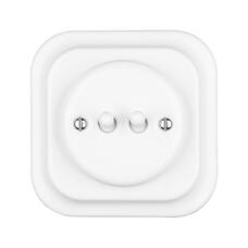 FND 2-GANG 2-WAY SWITCH WHITE PORCELAIN TYPE 1