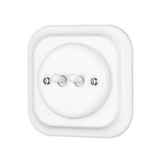 FND 2-GANG 2-WAY SWITCH WHITE PORCELAIN TYPE 1