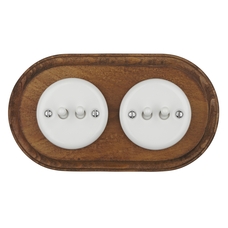 FND DOUBLE PUSHBUTTON WHITE PORCELAIN TYPE 1