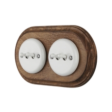 FND DOUBLE PUSHBUTTON WHITE PORCELAIN TYPE 1