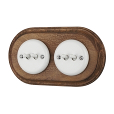 FND DOUBLE PUSHBUTTON WHITE PORCELAIN TYPE 1