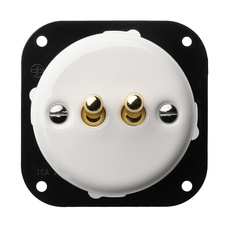 FND 2-GANG 2-WAY SWITCH WHITE PORCELAIN TYPE 2