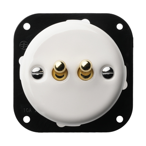 FND 2-GANG 2-WAY SWITCH WHITE PORCELAIN TYPE 2