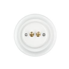 FND DOUBLE PUSHBUTTON WHITE PORCELAIN TYPE 2