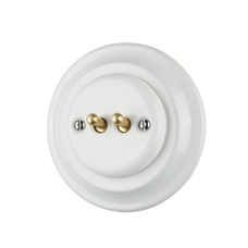 FND DOUBLE PUSHBUTTON WHITE PORCELAIN TYPE 2