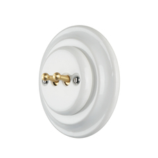 FND DOUBLE PUSHBUTTON WHITE PORCELAIN TYPE 2