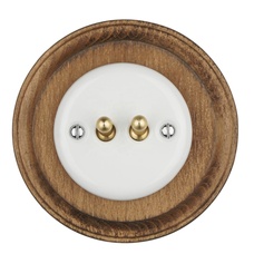 FND DOUBLE PUSHBUTTON WHITE PORCELAIN TYPE 2