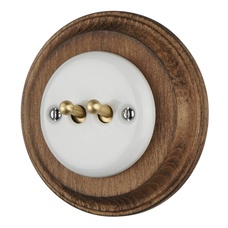 FND DOUBLE PUSHBUTTON WHITE PORCELAIN TYPE 2