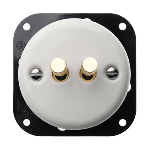 FND 2-GANG 2-WAY SWITCH WHITE PORCELAIN TYPE 3