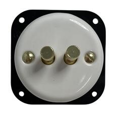 FND DOUBLE PUSHBUTTON WHITE PORCELAIN TYPE 3