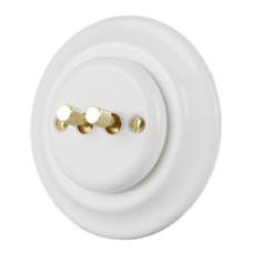 FND DOUBLE PUSHBUTTON WHITE PORCELAIN TYPE 3