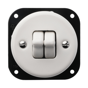 FND 2-GANG 2-WAY SWITCH WHITE PORCELAIN TYPE 4