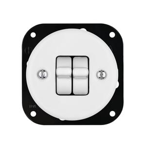 FND 2-GANG 2-WAY SWITCH WHITE PORCELAIN TYPE 4