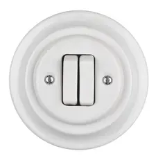 FND 2-GANG 2-WAY SWITCH WHITE PORCELAIN