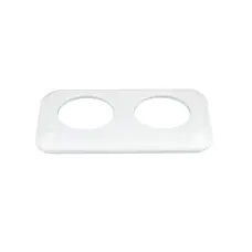 FND 2-GANG SQUARE FRAME WHITE PORCELAIN