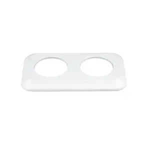 FND 2-GANG SQUARE FRAME WHITE PORCELAIN