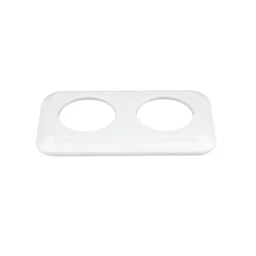 FND 2-GANG SQUARE FRAME WHITE PORCELAIN