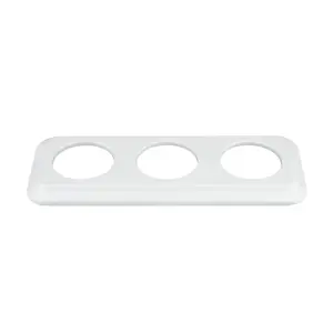 FND 3-GANG SQUARE FRAME WHITE PORCELAIN