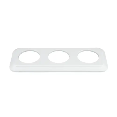 FND 3-GANG SQUARE FRAME WHITE PORCELAIN