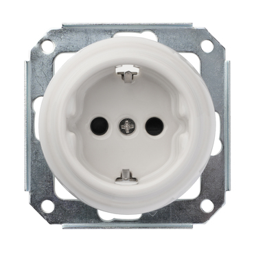 FND SINGLE SOCKET-OUTLET SHUTTERED WHITE PORCELAIN