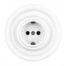 FND SINGLE SOCKET-OUTLET SHUTTERED WHITE PORCELAIN