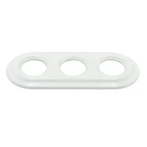 FND 3-GANG FRAME WHITE PORCELAIN