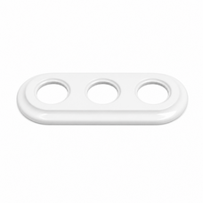 FND 3-GANG FRAME WHITE PORCELAIN