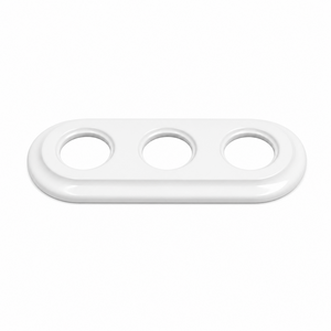 FND 3-GANG FRAME WHITE PORCELAIN
