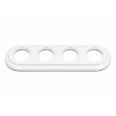 FND 4-GANG FRAME WHITE PORCELAIN