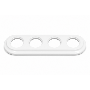 FND 4-GANG FRAME WHITE PORCELAIN