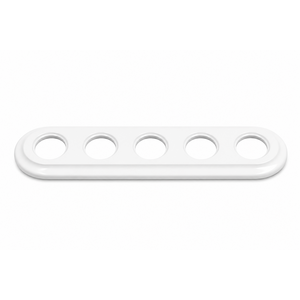 FND 5-GANG FRAME WHITE PORCELAIN
