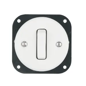 FND PUSH SWITCH WHITE PORCELAIN