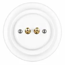 FND DOUBLE PUSHBUTTON WHITE PORCELAIN TYPE 2