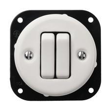 FND 2-GANG 2-WAY SWITCH WHITE PORCELAIN