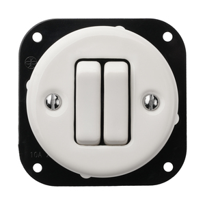 FND 2-GANG 2-WAY SWITCH WHITE PORCELAIN