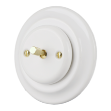 FND 1-GANG 2-WAY SWITCH WHITE PORCELAIN TYPE 3