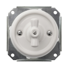 FND ROTARY DOUBLE PUSHBUTTON WHITE PORCELAIN