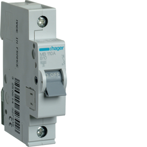 HAGER 1P B10 MINIATURE CIRCUIT BREAKER