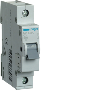 HAGER 1P C3 MINIATURE CIRCUIT BREAKER