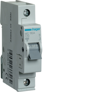 HAGER 1P C10 MINIATURE CIRCUIT BREAKER